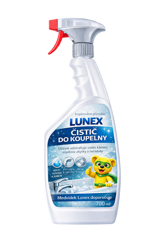 Lunex bathroom cleaner spray 700ml bottle – front label