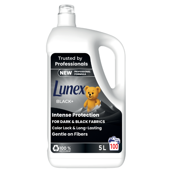 Lunex Black+ laundry gel 5L for dark and black fabrics – intense protection, color lock and long-lasting freshness